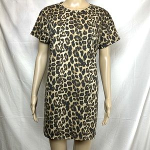 ANISTAR Junior Girls  T Shirt Cheetah Print Dress. Size Large.